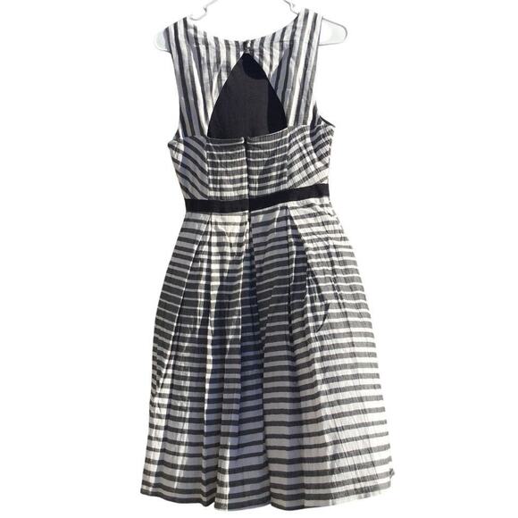 Eva Franco Womens Saybrook Dress Size 10 Gray White Striped Cotton Anthropologie - Picture 6 of 13